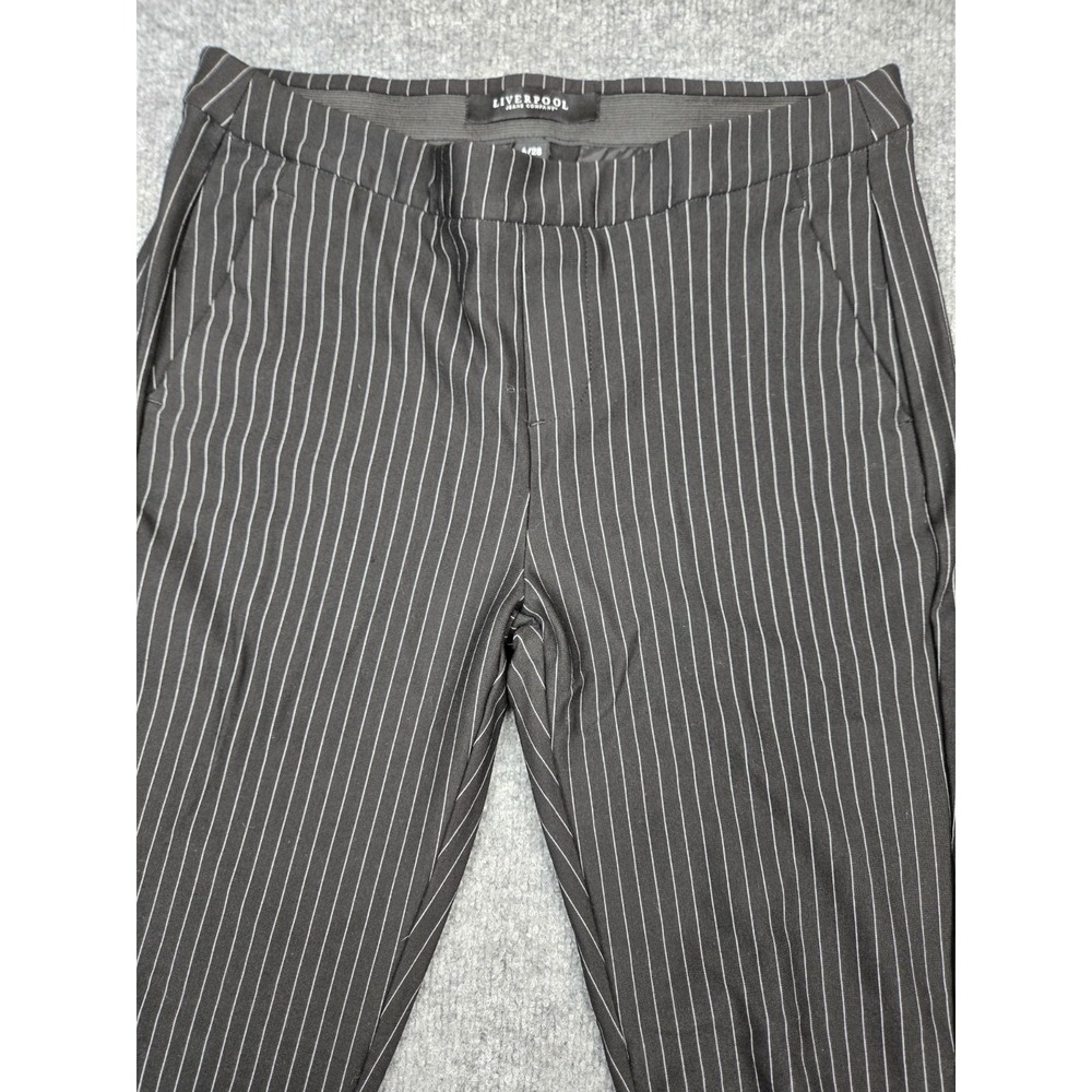 LIVERPOOL LOS ANGELES BLACK/IVORY STRIPE ELASTIC WAIST PANTS Size 6 #1000
